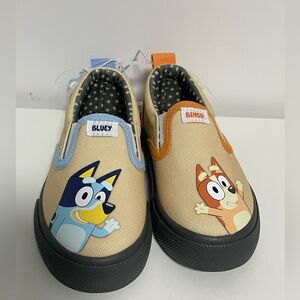 Bluey & Bingo Kids Slip-On Sneakers - Tan and Orange